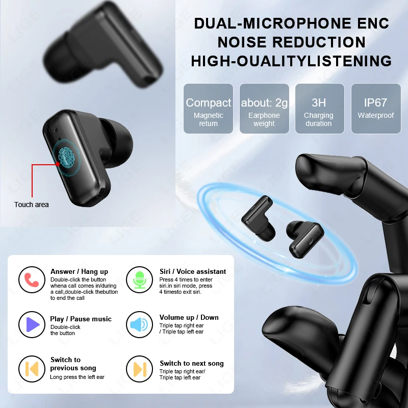 Новинка 2023 года, умные часы TWS, Bluetooth-наушники 2-в-1, HIFI, 9D качество звука, мужской и женский трекер для здоровья, умные часы