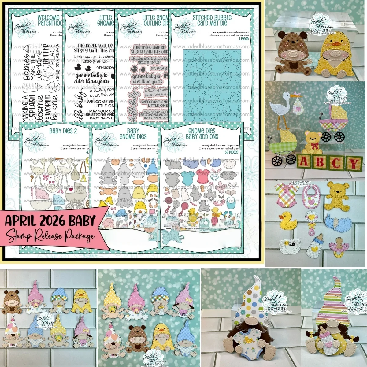 

April 2026 Gnome Baby Add ons Metal Cutting Dies Clear Stamps Stencil for DIY Making Card Scrapbook Craft Template Decoration