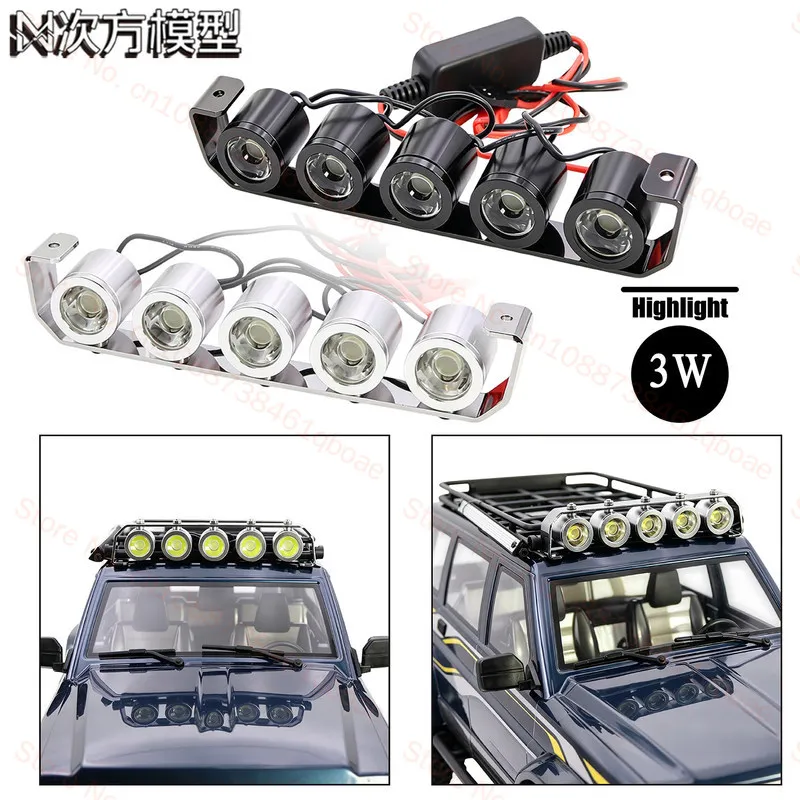 1/10 SCX10 D90 TRX4 TRX6 Remote control car modification parts Metal spotlight 4W high brightness roof lamp Upgraded parts Rc