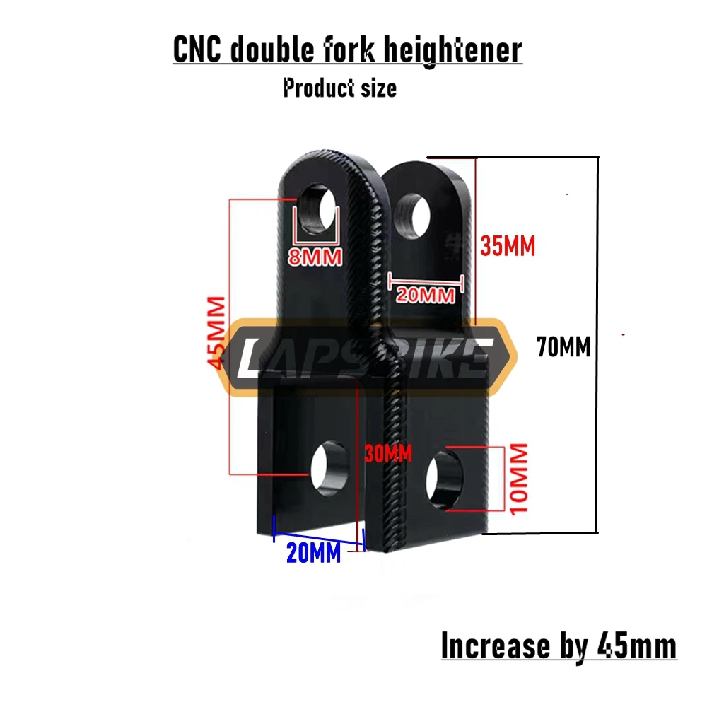دراجة نارية E-الدراجة الخلفية صدمة زيادة جهاز سبائك الألومنيوم ارتفاع تمديد موسع العالمي استبدال أجزاء موتو الملحقات #5