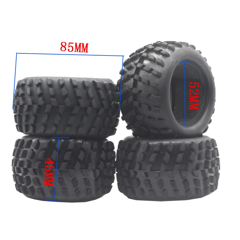 Remote Control Monster Truck 85mm Rubber Tire Tyres for HSP HPI WPL FS 1/16 RC Tires Tyres for ZD Racing Spare Parts