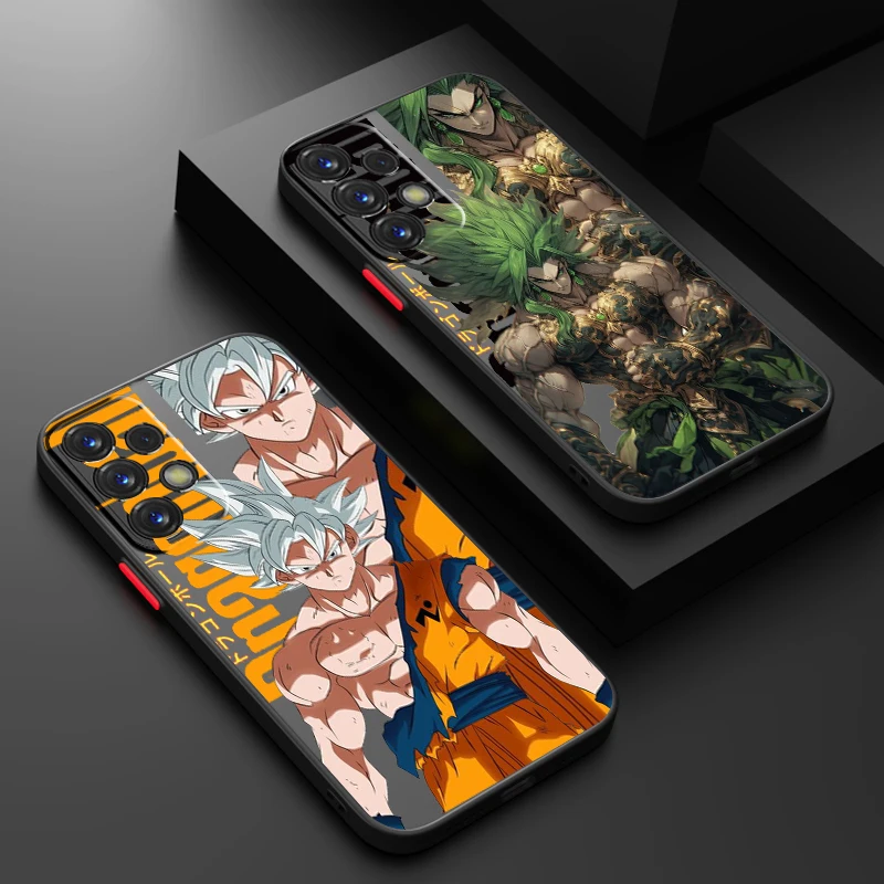 D-Dragon Ball Art Goku Frosted Translucent For Samsung Note 20 A35 A03 A54 A35 A22 A34 A14 A24 A04 A55 5G Soft Phone Case