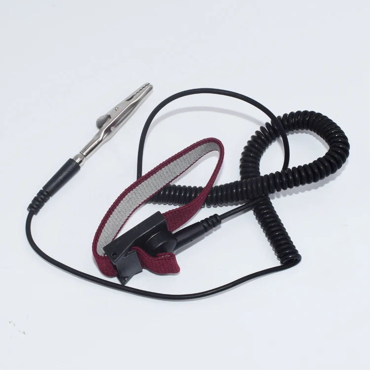 Tipo portátil profissional de uso de controle estático pulseira de metal preto antiestática