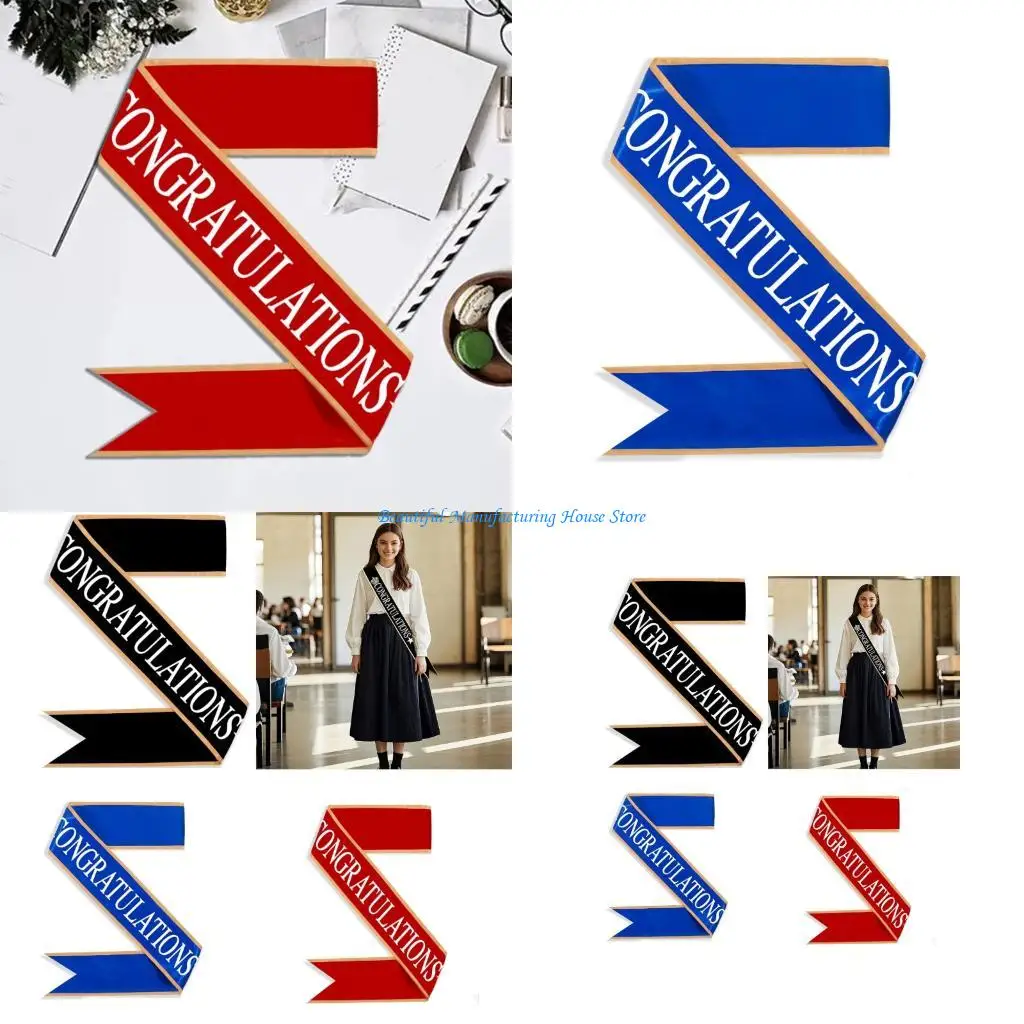 E56A Graduation Stole Sash Commencements Graduation Party Outfit Long Fringe