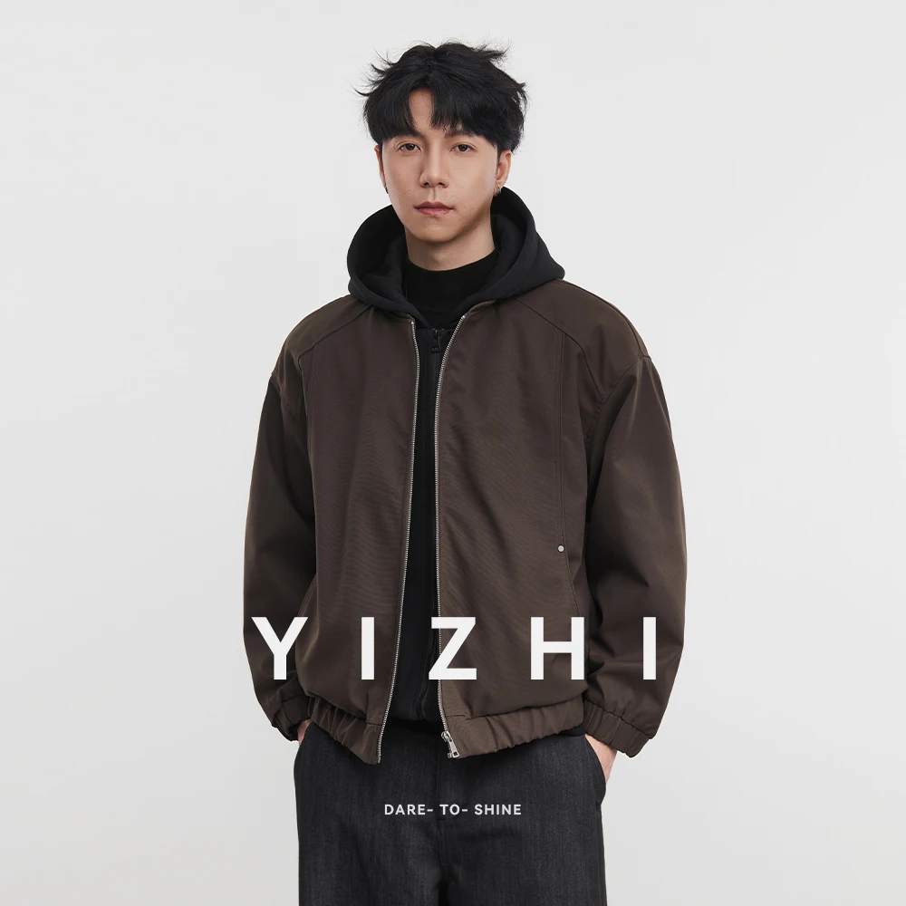 

Fashion Men's Velvet Hooded Fake Two-piece Cotton Coat 2025 Winter New Loose Casual Warm Workwear Zipper Coat Jacket