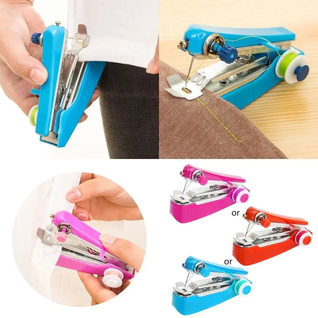 

E8BD Mini Handheld Sewing Machine Portable Manual Stitch Handwork Needlework Tools