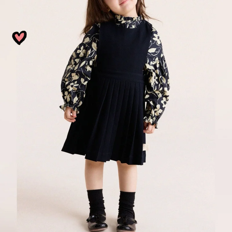 2026Girls' New Spring French Pleated Vest Dress, Elegant Princess Dress for Girls, Children's Unique Dress