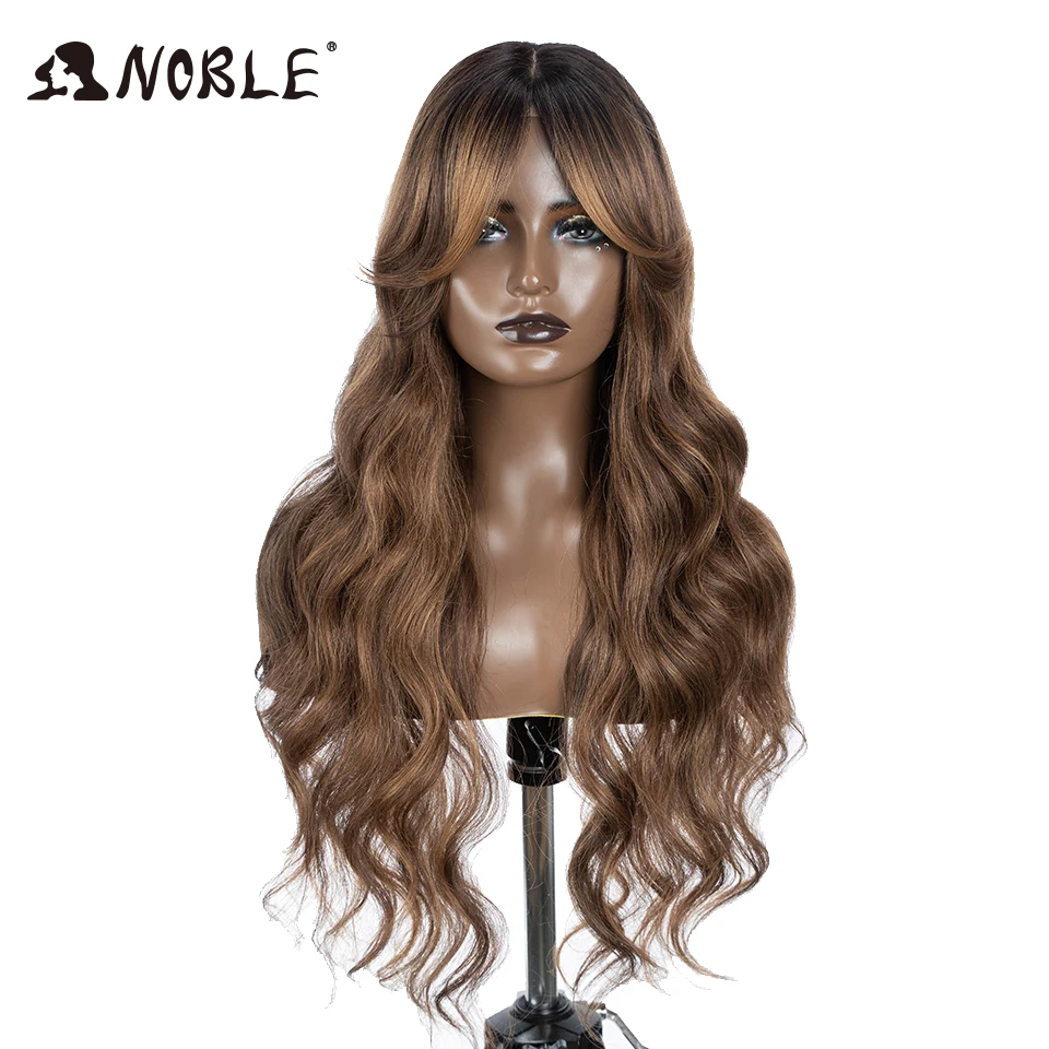 Noble Water Wave, synthetische Perücke mit Spitze vorne, 28 Zoll, braune Perücke, Perücke mit Spitze vorne, Ombré-Blond, Cosplay-Perücken für Damen, Perücke mit Spitze vorne. – Detail 16