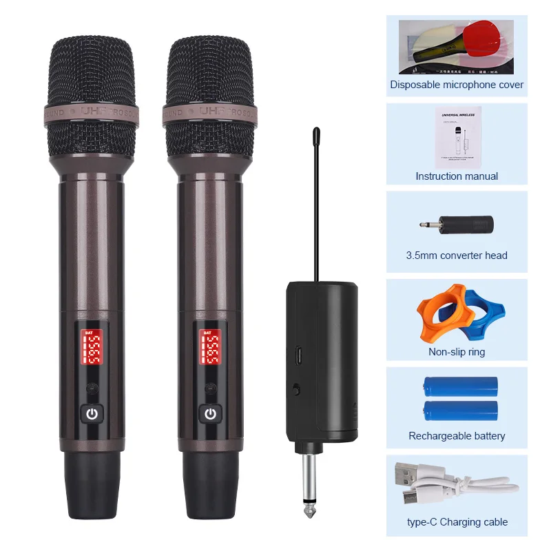 New Handheld Wireless Microphone with One to One/One to Two Charging U-Band for Home KTV, Outdoor Performance Audio Speaker, universal Handheld Radio, Live broadcast, Singing Sound Card, universal Microphone