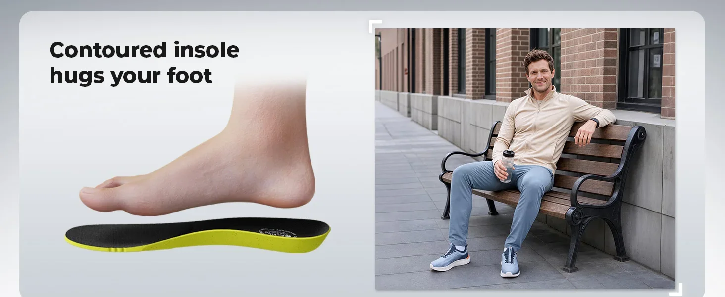 FitVille Extra Wide Toe Herren-Wanderschuhe, wasserabweisende Freizeitsneaker, Sportschuhe für Herren, rutschfest, lindert Fußschmerzen. – Detail 13