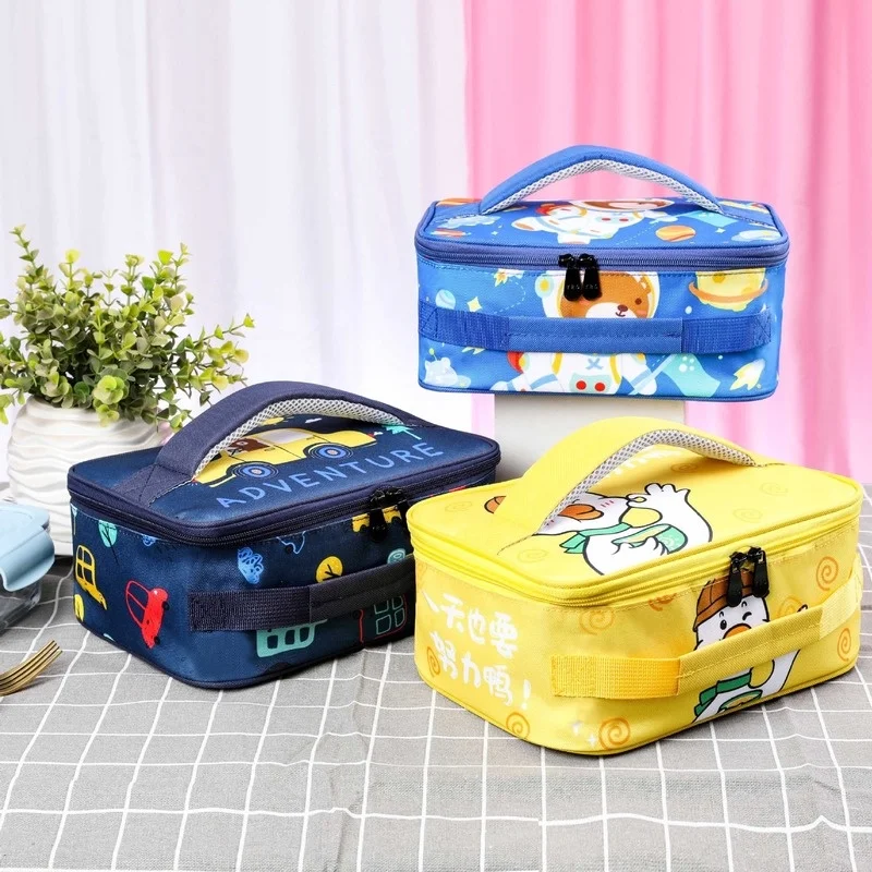 Children Lunch Bags for School Picnic Cartoon Kids Adults Bento Bag Handbag Aluminium Foil Thermal Ice Insulation Pack Portable