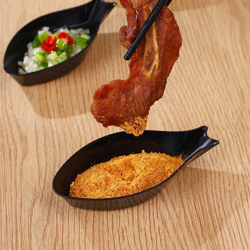 

5Pcs Seasoning Dish Sauce Plates Fish Shape Vinegar Salt Flavor Multipurpose Kitchen Supplies Small Breakfast