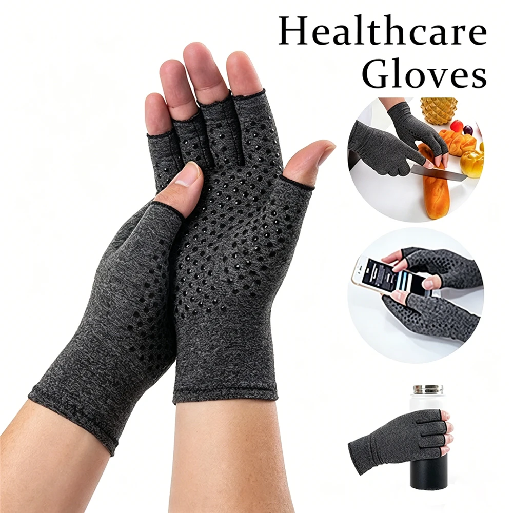 Gesundheits-Fitnesshandschuhe mit Rutschfestem Silikongriff, Atmungsaktiv und Schützend für Männer und Frauen, Gewichtheben, Training, Radfahren, Outdoor-Sport