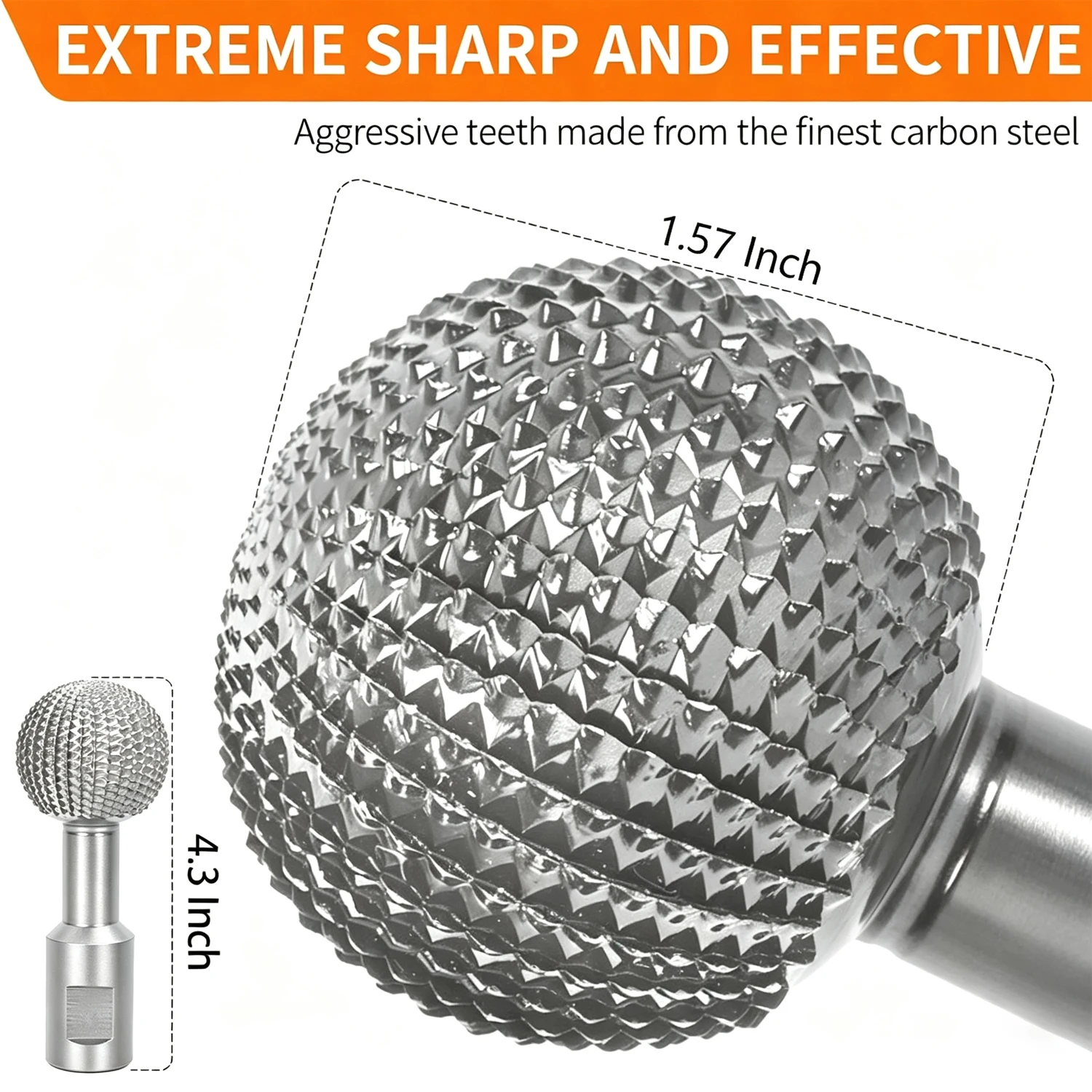 Angle grinder rotary file engraving tool grinding head spherical grinding wood groove polishing round drill bit