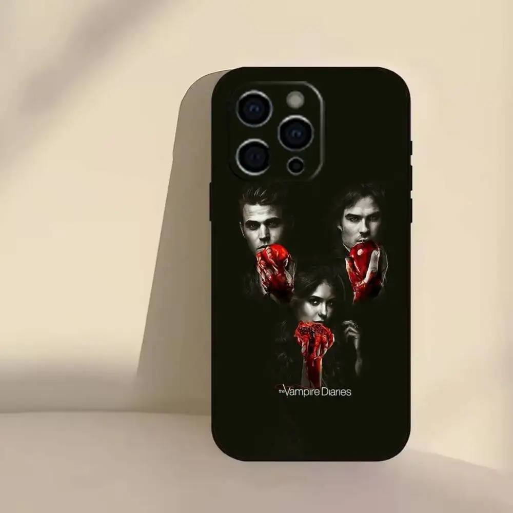 De V-Vampire D-Diaries telefoonhoesje voor iPhone 17,16,15,14,13,12,11 Plus,Pro,Max,XS siliconen zachte hoes
