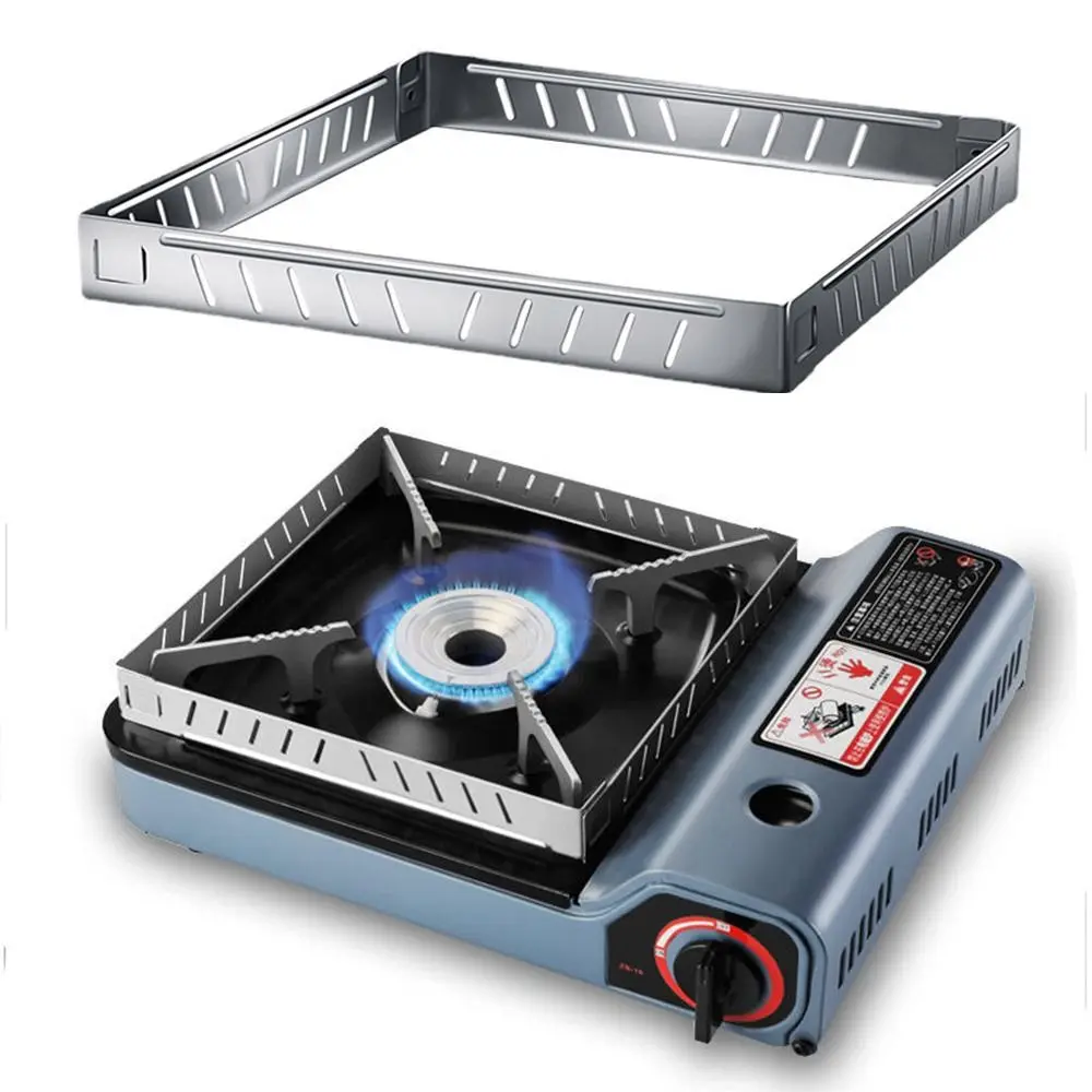 1Pcs Stainless Steel Cassette Furnace Draft Shield Burner Screen Cooking BBQ Gas Stove Wind Screen Camping Hiking Accessories