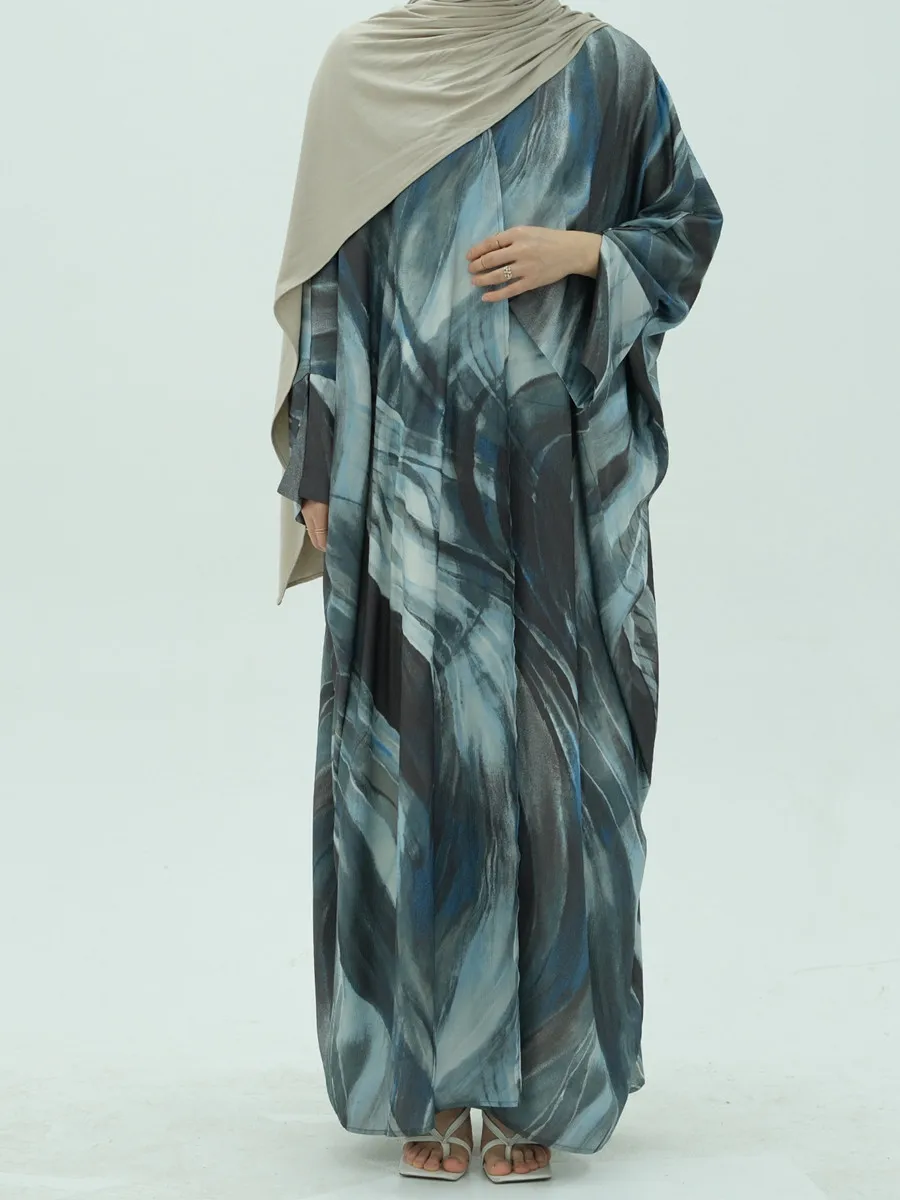 

Muslim Women Dubai Abaya luxury Print Long Dress Kimono Cardigan Kaftan Modest Ramadan Robe Femme Islam Dresses Clothing Kebaya