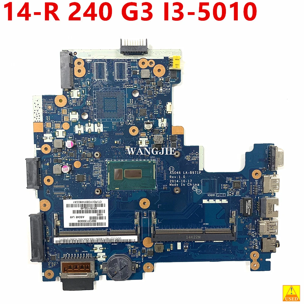 ZSO46 LA-B971P i3-5010 CPU Mainboard For HP 14-R 240 G3 791763-501 791763-001 Laptop Motherboard 100% Tested