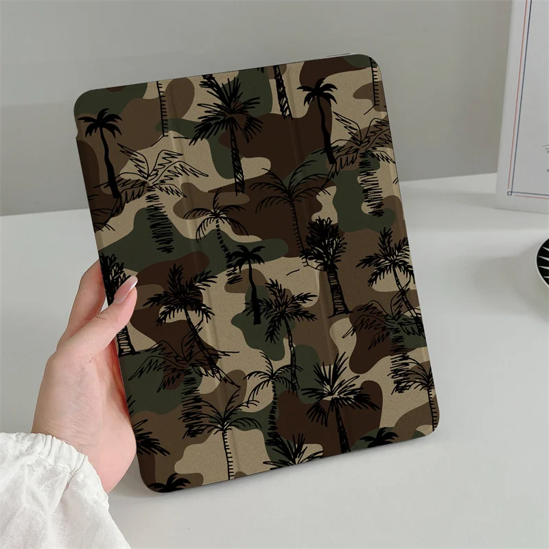 Camouflage Tree For Apple iPad Pro 2024 11 inch Air 5/4 10.9 iPad 10th 7/8/9 10.2 Air 3 10.5 inch mini 6/5/4 Cover Tablet Cases