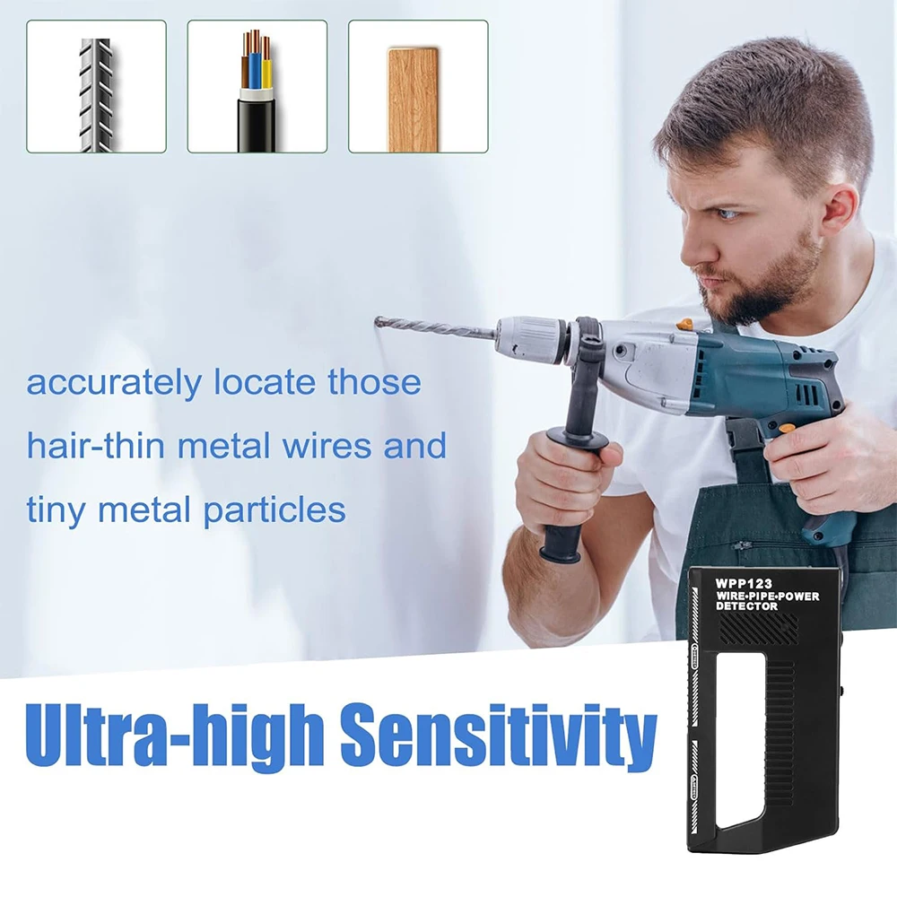 WPP123 Wall Scanner Metal Detector Pointer AC Wire Metal Detection Metal Detector Alert Pipe Power High Sensitivity