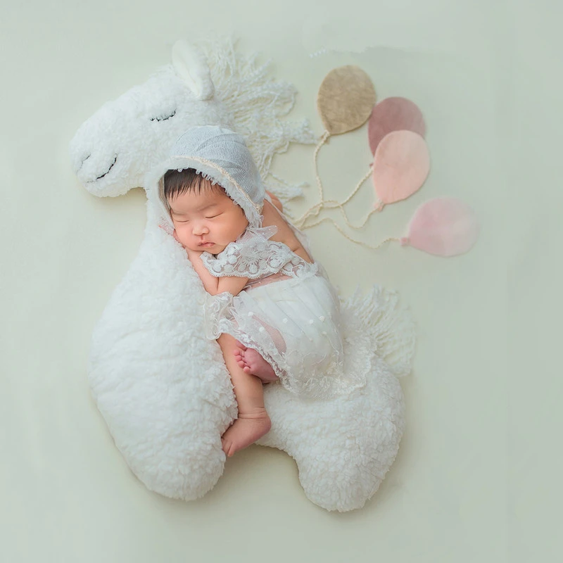 Newborn Baby Photography Posing Pillow Horse Pegasus Unicorn Pillow Photo Prop Infant Photo Shoot Studio Accessories Posing Bean