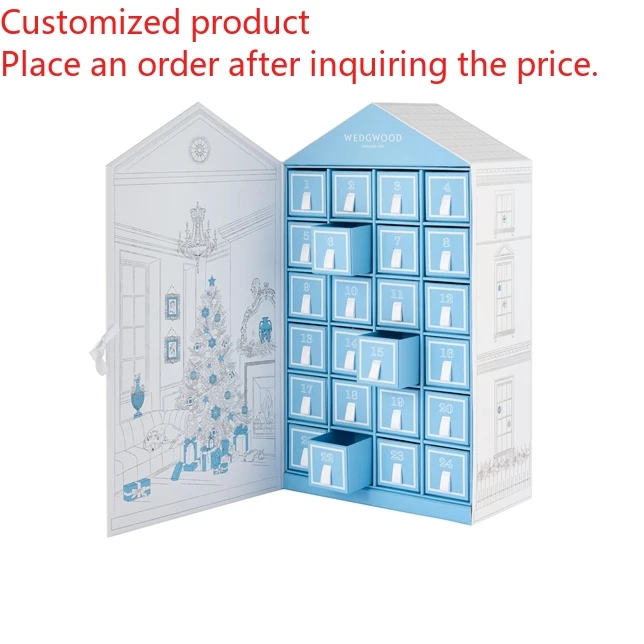 

Customized queryWholesale Light Blue High Quality Luxury Empty Christmas Advent Calendar Jewelry in Box