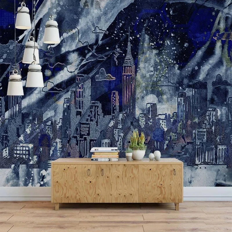 Wall Mural Modern Creative Home Decoration Cartoon City Buildings Painting Wallpaper for Kids Room Bedroom Backdrop Papers 3D