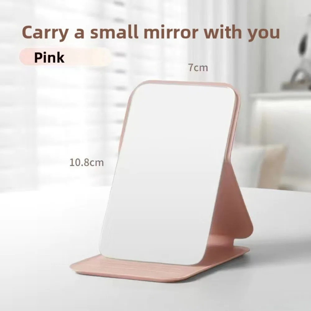 PU Leather Foldable Mini Makeup Mirror Portable Compact Vanity Mirror For Desk Travel Handbag Simple Design