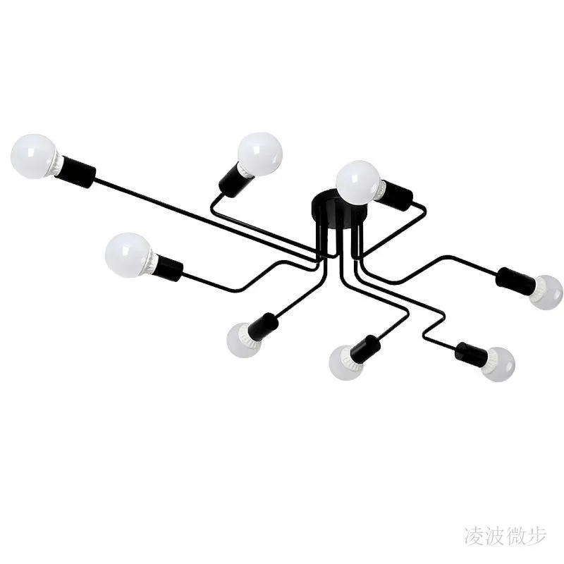 Modern Loft Wrought Iron Ceiling Light Iron Art Ceiling Lamp For Hall Living Room Bedroom Vintage E27 Ceiling Chandeliers Lights