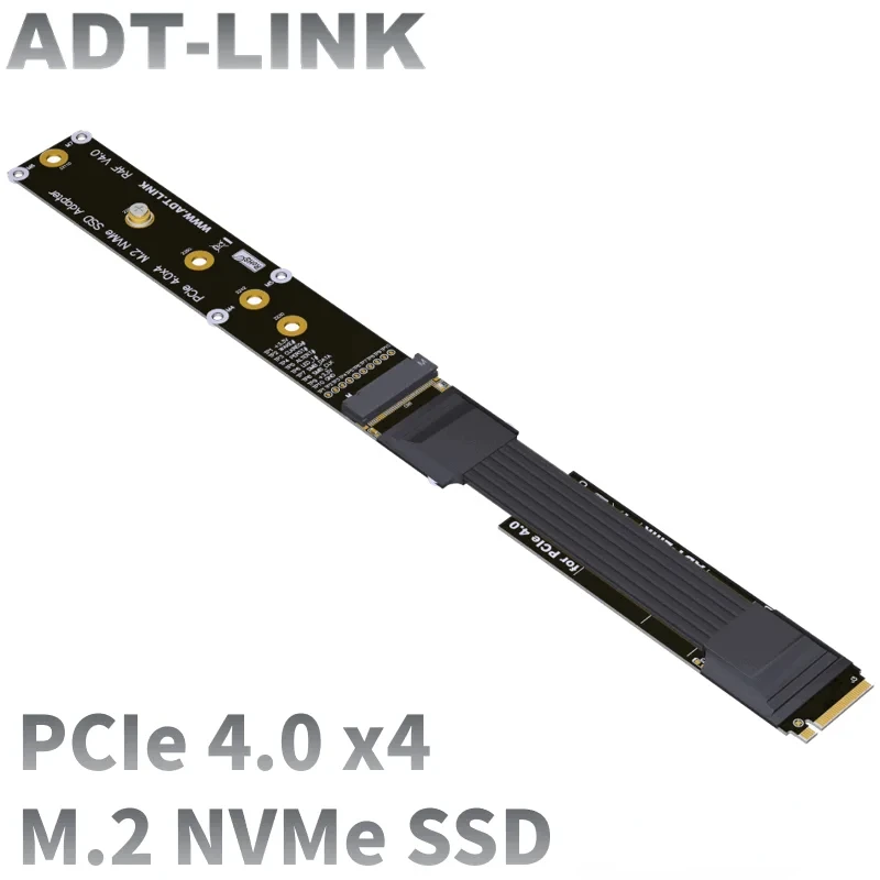 

R44SF 4.0 Gen4 Riser M.2 NVMe SSD Ribbon Cable Solid Drive Riser Card M.2 to PCI Express 4.0 X4 PCIE 64Gbps M Key Riser Extender