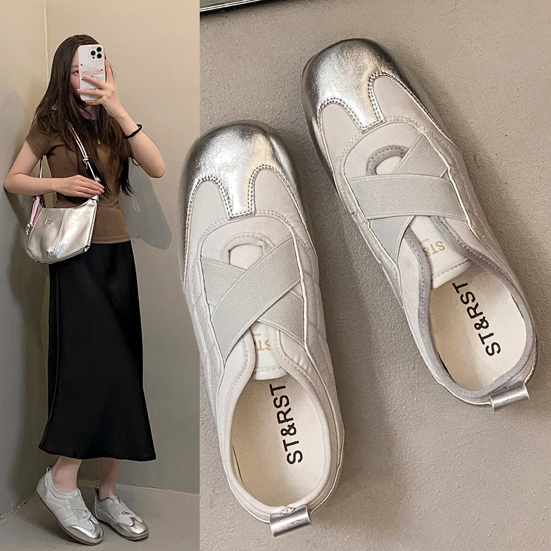 

2025 NEW Casual Round Toe Lightweight and Comfortable Shoes Women's Versatile Single Sport Summer Flats Low Heel Shoe