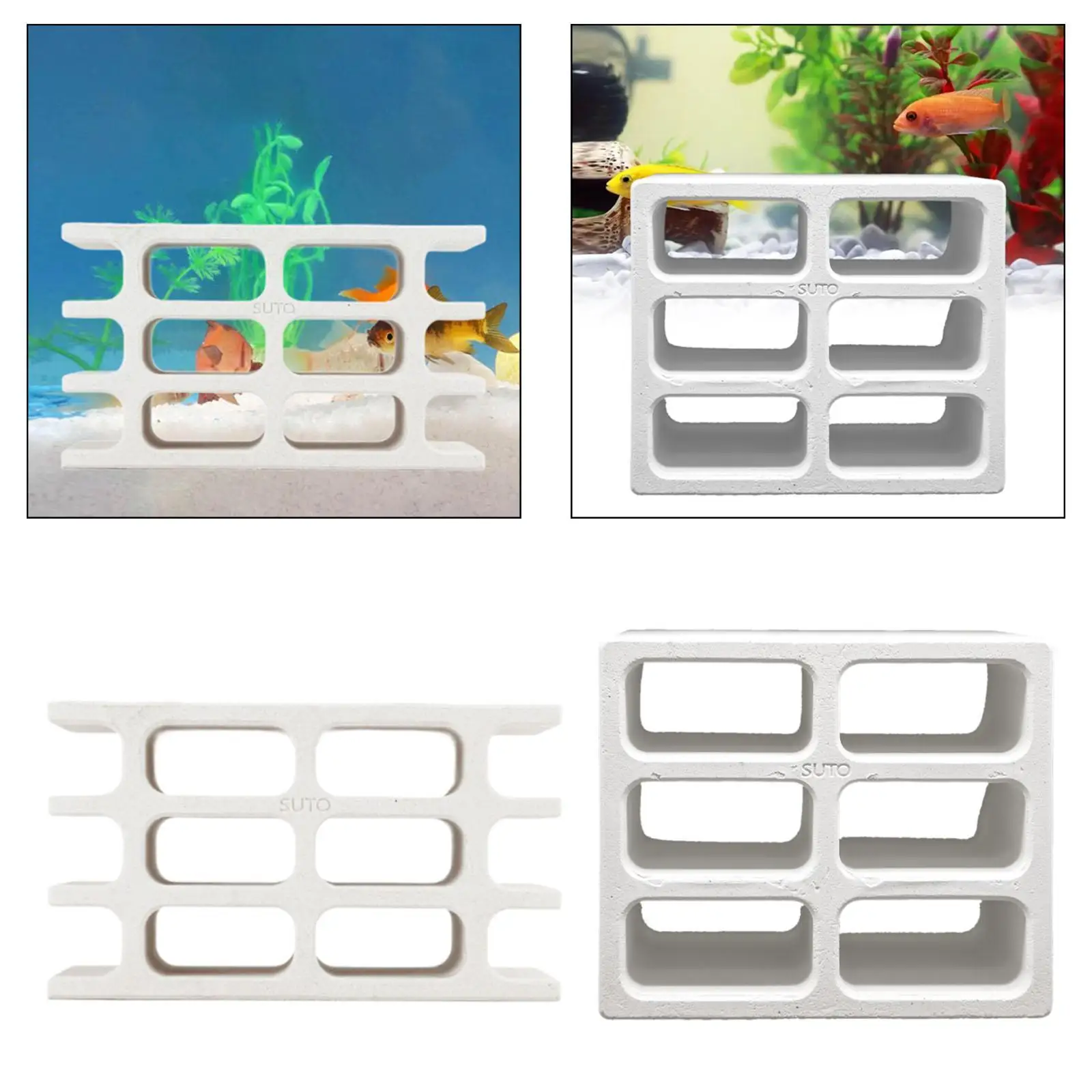 

Ceramic Aquarium Cave Shelter Sturdy Breeding Prawn Nest Benthic Box Easy to Use for Aquarium Environment