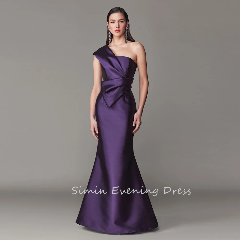 

Simin فستانسهرة Luxury Party Dress Satin One Shoulder Mermaid Sleeveless elegant Formal Saudi evening gala dress for women 2024