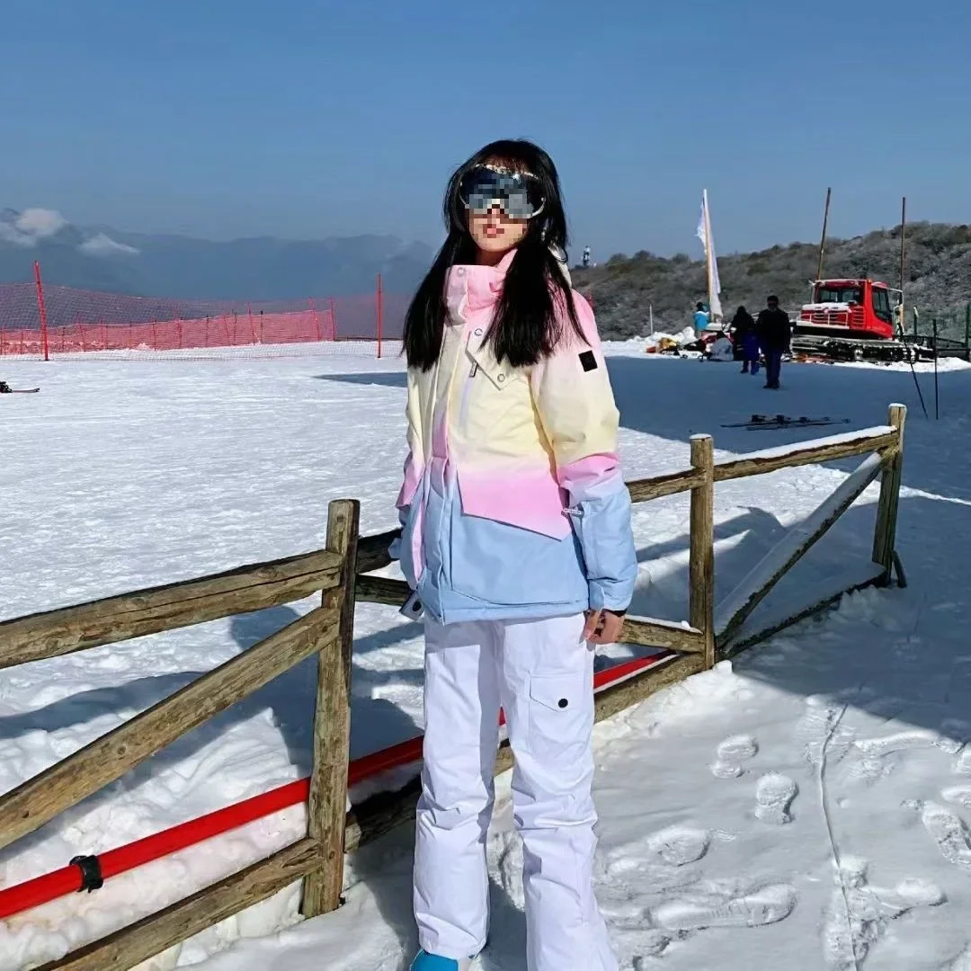 

New Rainbow Warm Snowboarding Sets Outdoor Sports Travel Skiing Clothing Thickened Snow Veneer Snowsuit Windproof Waterproof Ice