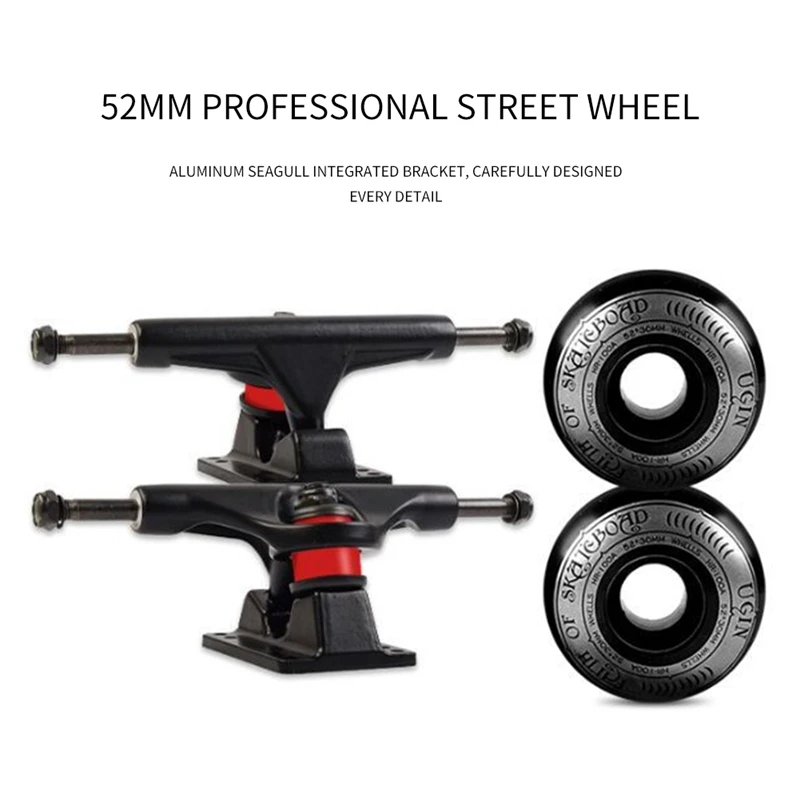 Professional Skateboard Trucks Wheel Combination 5 Inch Bridge 52X30mm 95A Wheels Longboard Parts Skateboard