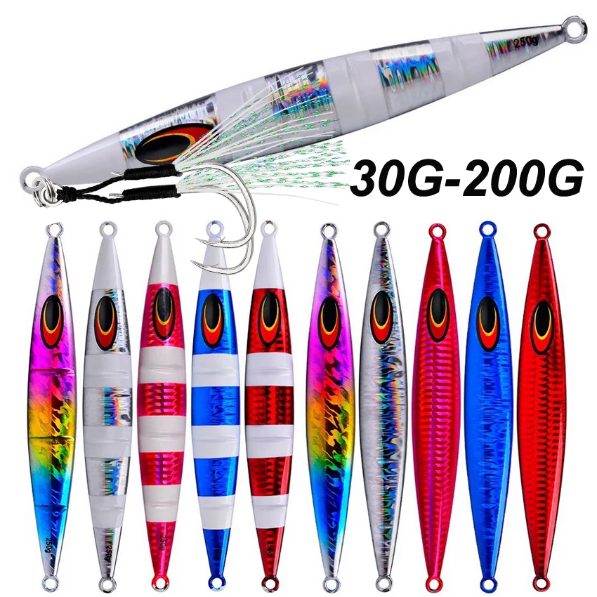 200g Long Casting Slow Sinking Fishing Lures Jigging Hard Wo