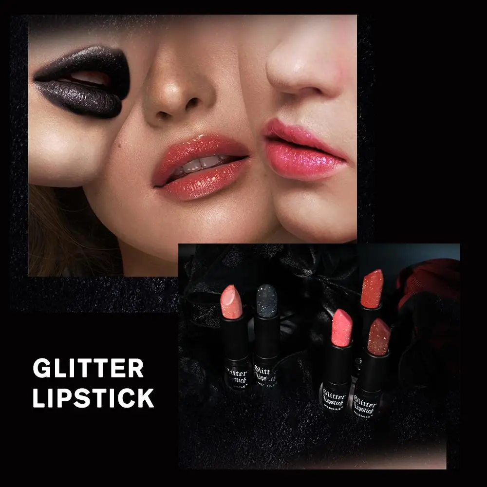 Glitter Lipstick Waterproof Long Lasting Moisturizing Cup Lip Matte Diamond Red Lips Pearlescent Non-stick Makeup Sexy Tint D5A4