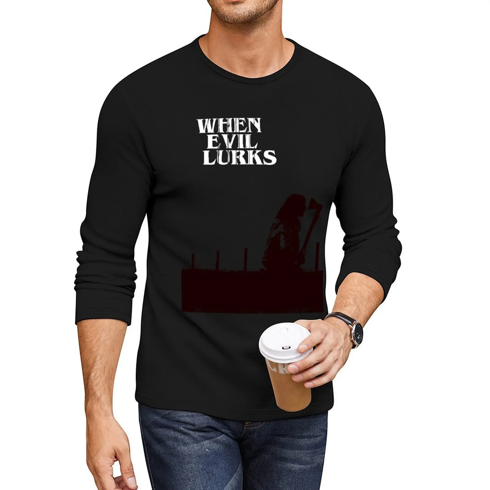 

When Evil Lurks Long T-Shirt black t shirts black t-shirts for men