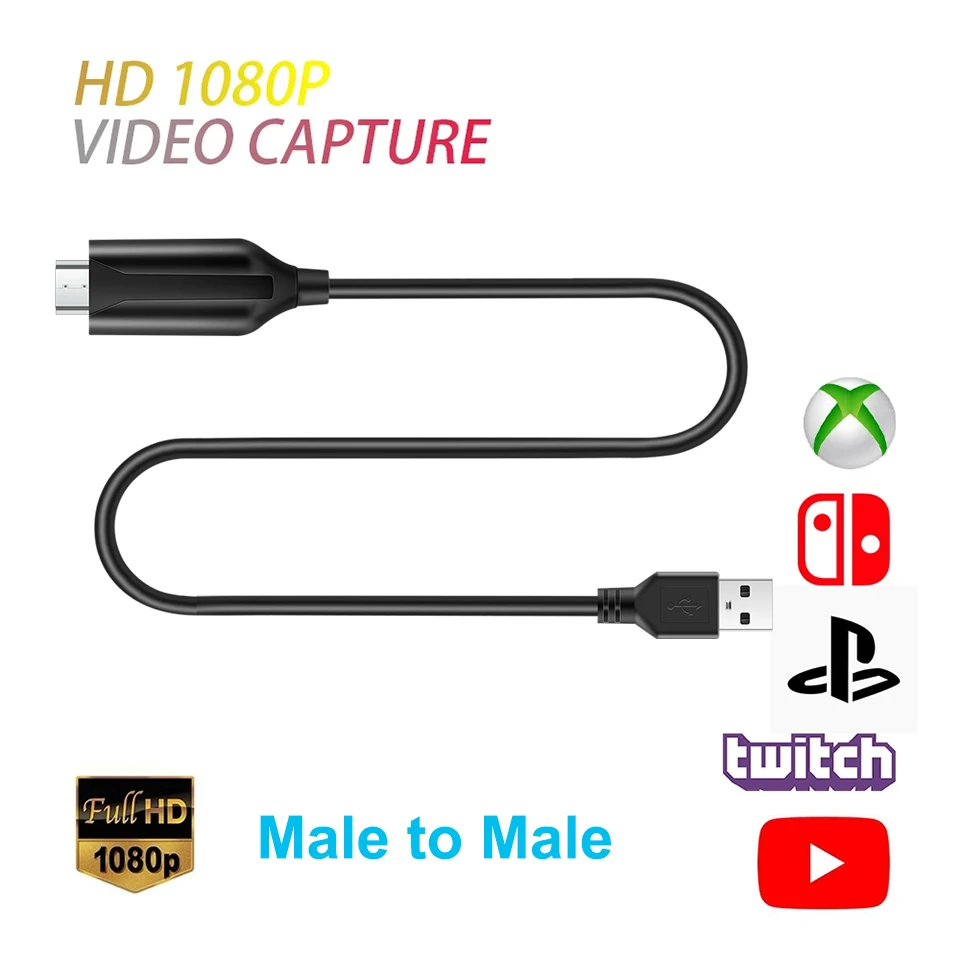 FHD 1080P HDMI-compatible To USB2.0 Video Capture Card Game Recording Box for Computer Youtube OBS Etc. Live Streaming Broadcast