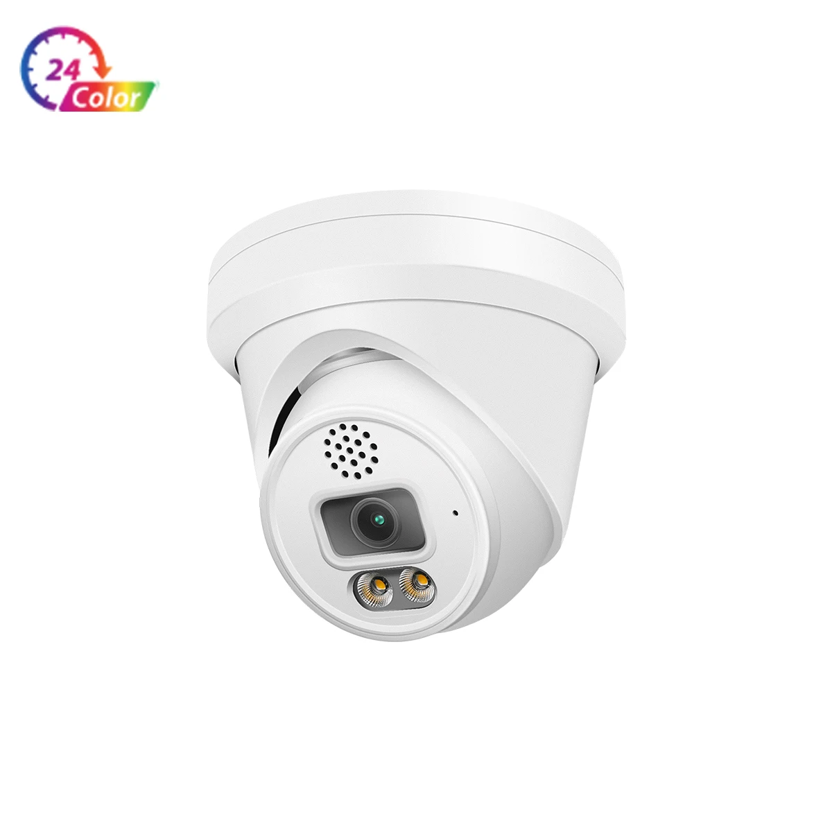 8MP 4K Color Vu Turret POE IP Security Camera With Two Way Audio Reset SD Storage up to 256GB Smart AI Human & Vehicle Detection