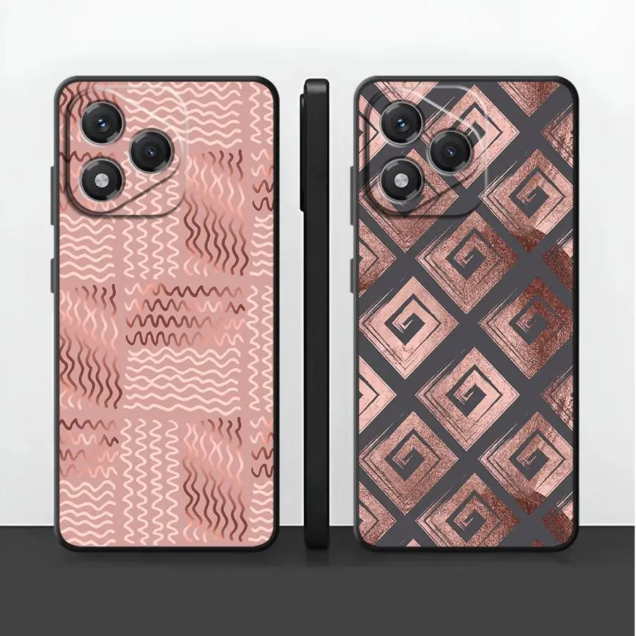Funda Phone Cover Case for Huawei P30 P20 Pro P20 Lite 2018 P Smart 2019 P20 P40 Lite Pink Metallic Flowers