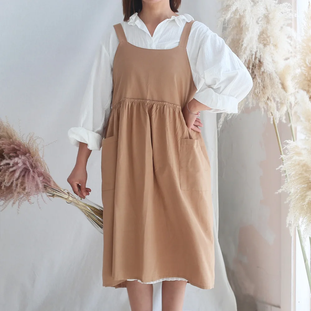 New plus size waterproof three-dimensional lace pleated apron flower shop nail studio art bib light luxury H1
