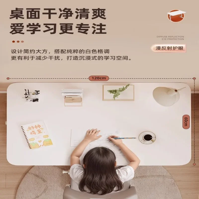 scrivania semplice, casa mobile per studenti delle scuole elementari, tavolo lungo sollevabile a manovella, tavolo sollevabile in legno