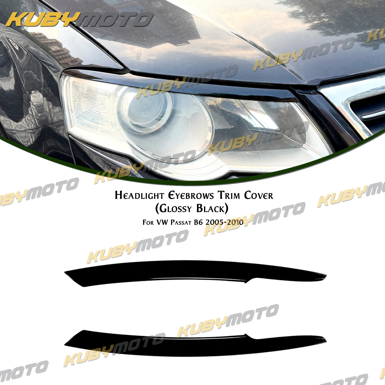 フォルクスワーゲン-vw-パサート-b6-2005-2010-ヘッドライトアイブロウアイリッド-ヘッドランプ-ライトアイブロウリッドトリムステッカーカバー