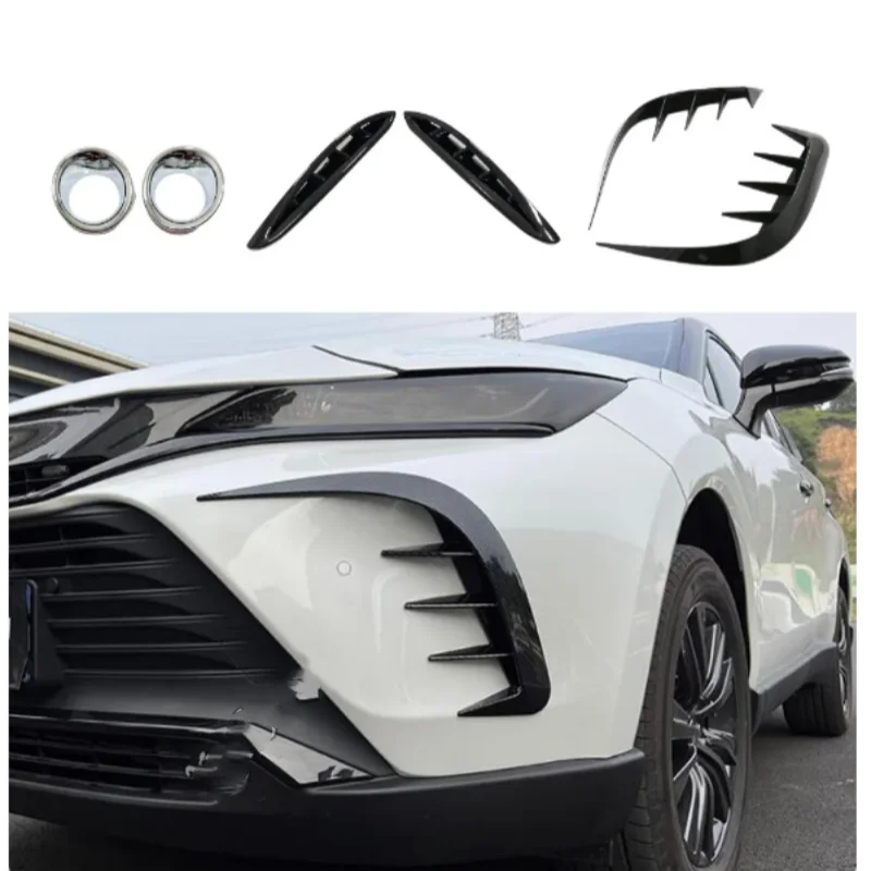 

For Toyota Venza/Harrier 2021 2022 2023 2024 ABS Car Front Fog Light Eyebrow Cover Decoration Frame Trim Exterior Accessories