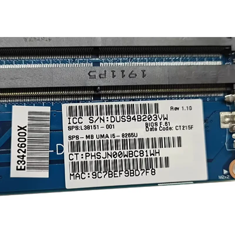 Placa-mãe para laptop hp 240 g7 14-ck, 6050a3024001-mb-a01, com cpu i5-8265u, placa principal para notebook l38151-601