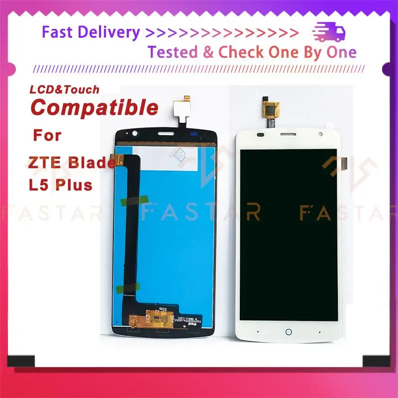 5.0"Original For ZTE Blade L5Plus LCD Display Touch Digitizer Assembly Replacement Repair mobile phone Screen zte l5 plus lcd