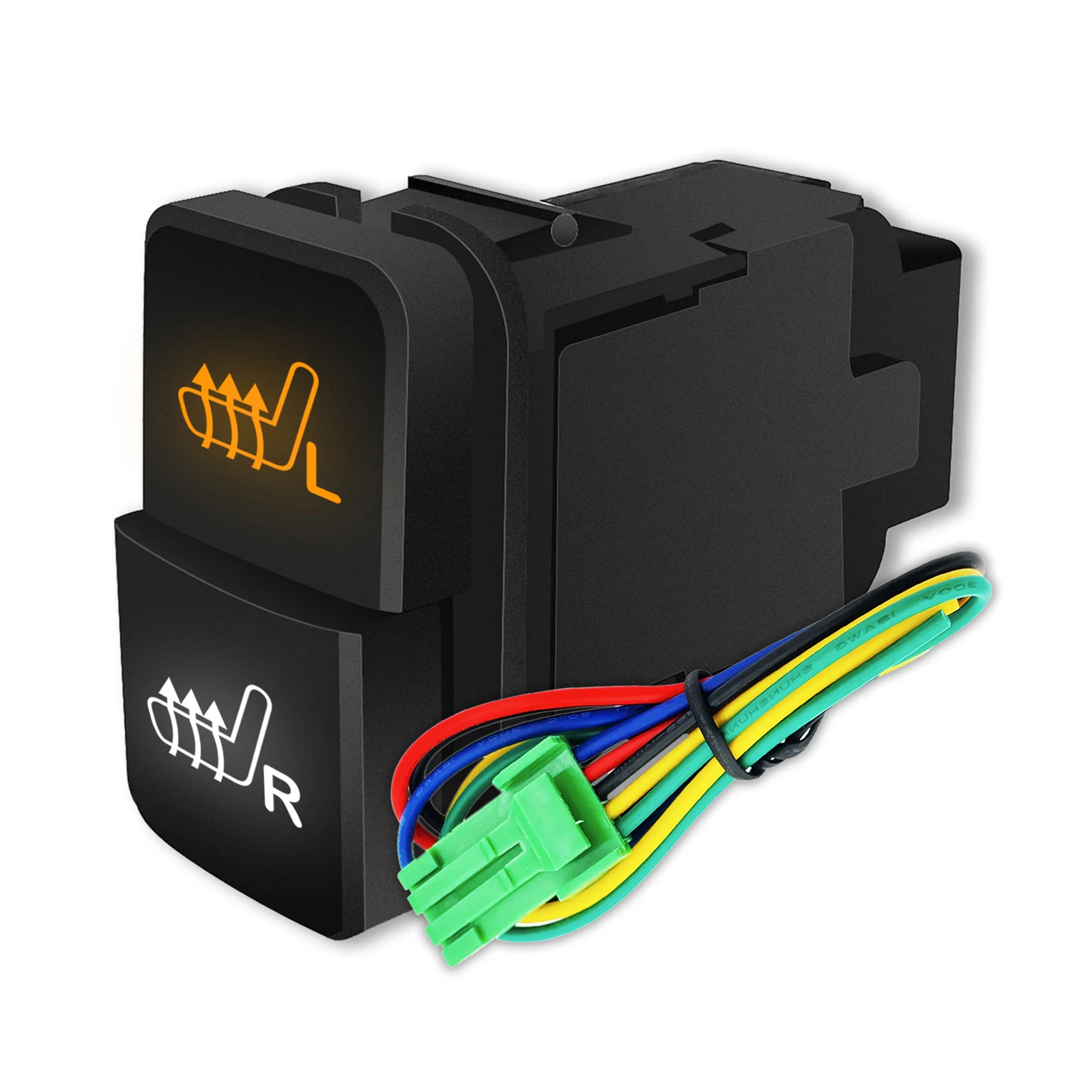 

Car Dual Push Orange White Led Heater 12V Switch Button for Toyota Hilux Prado FJ Landcruiser Tundra RAV4 Tacoma 4Runner Corolla