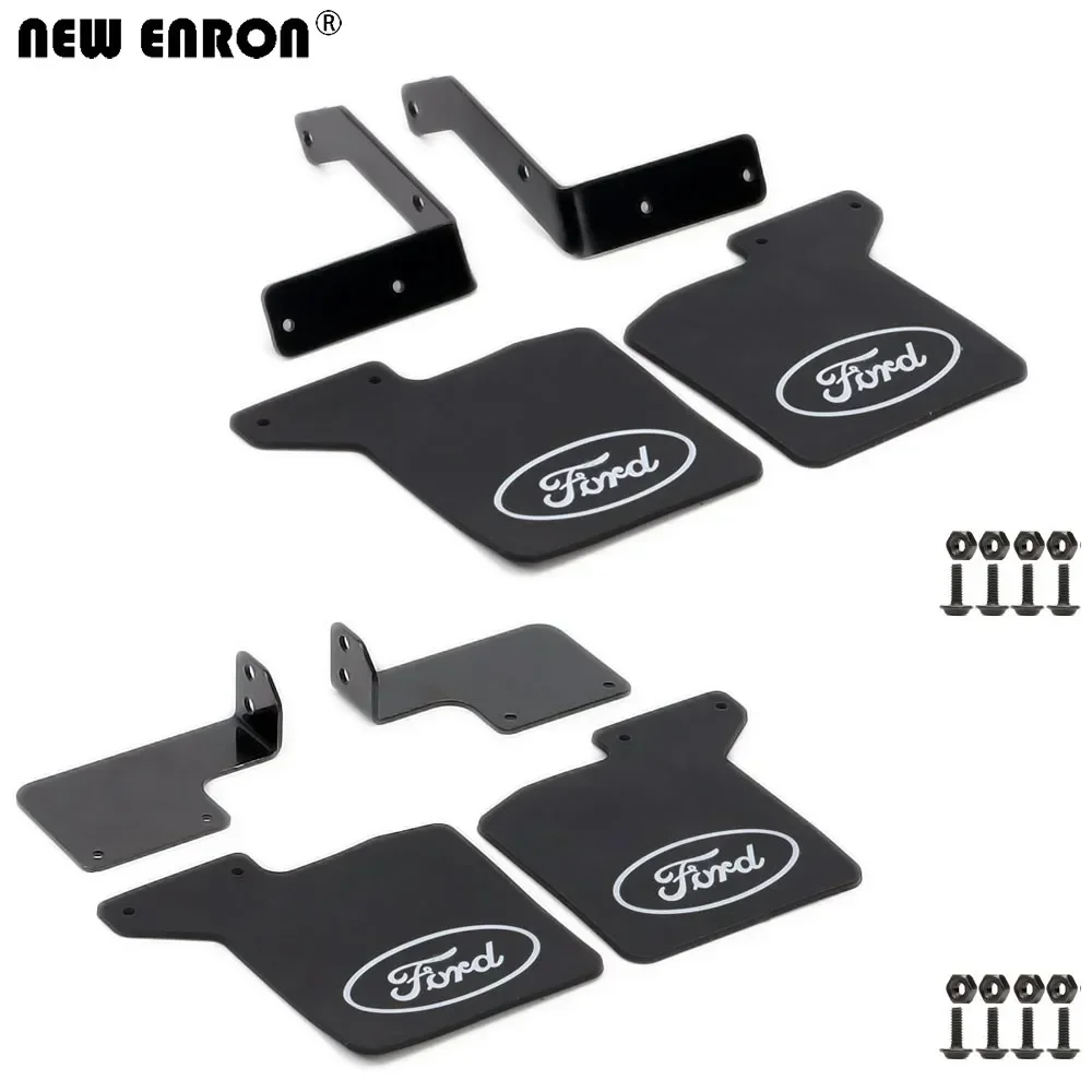 Front & Rear Aluminum Bracket Rubber Quarters Fender Mud Flaps for RC Crawler Car 1/10 Traxxas TRX-4 TRX4 Ford Bronco