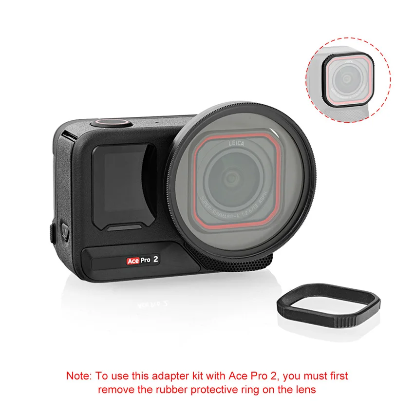 อะแดปเตอร์วงแหวนกรองเลนส์กล้อง Insta360 Ace Pro พร้อมฟิลเตอร์ UV + อุปกรณ์เสริมฝาครอบเลนส์